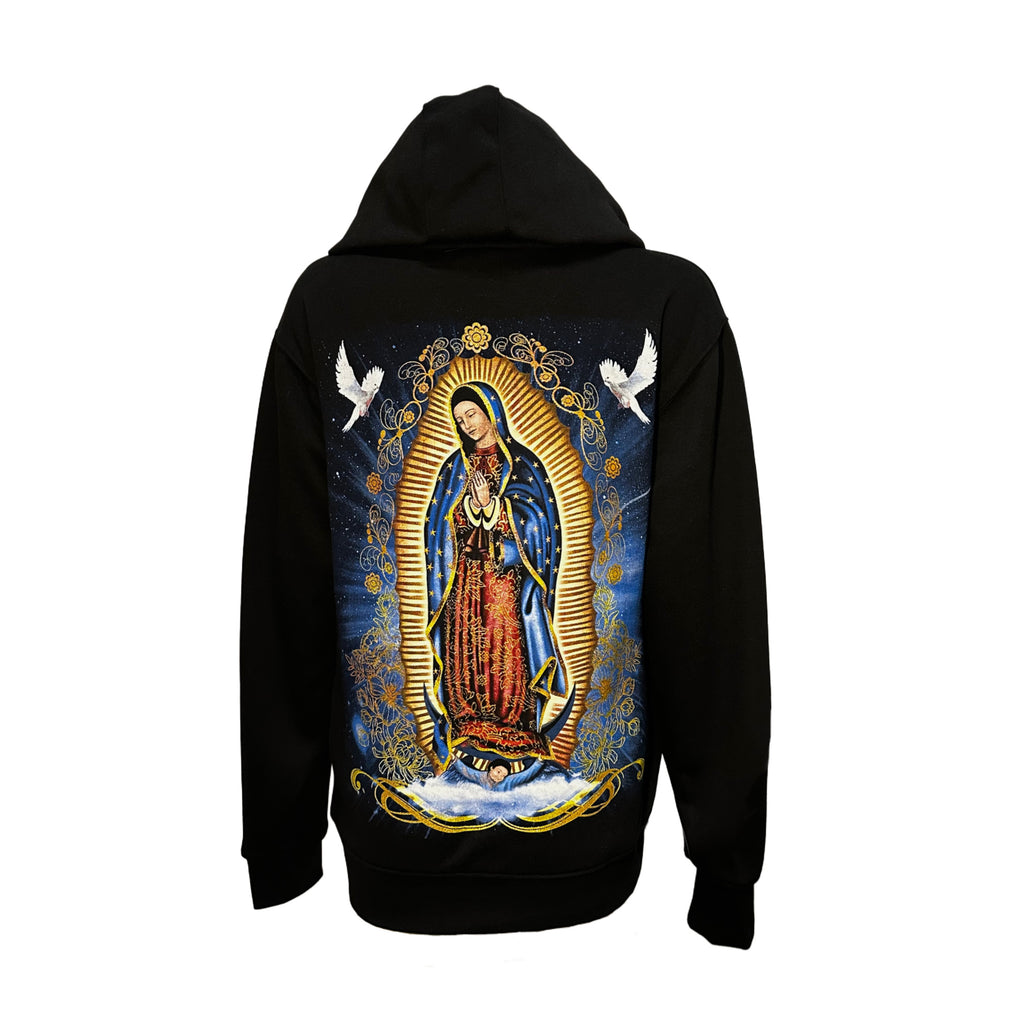 Blue Hoodie De La Virgen de Guadalupe